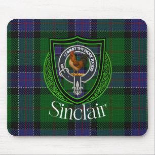Sinclair Scottish Clan Tartan and Crest Mouse Mat