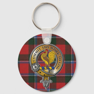 Sinclair Tartan & Badge Key Ring