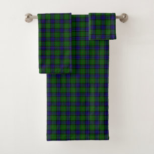 Sinclair tartan blue green plaid bath towel set