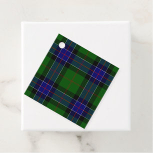 Sinclair tartan blue green plaid favour tags