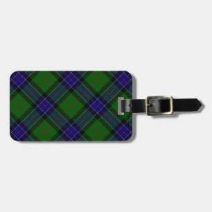 Sinclair tartan blue green plaid luggage tag