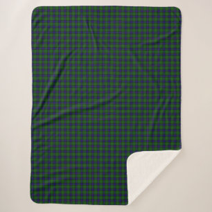 Sinclair tartan blue green plaid sherpa blanket