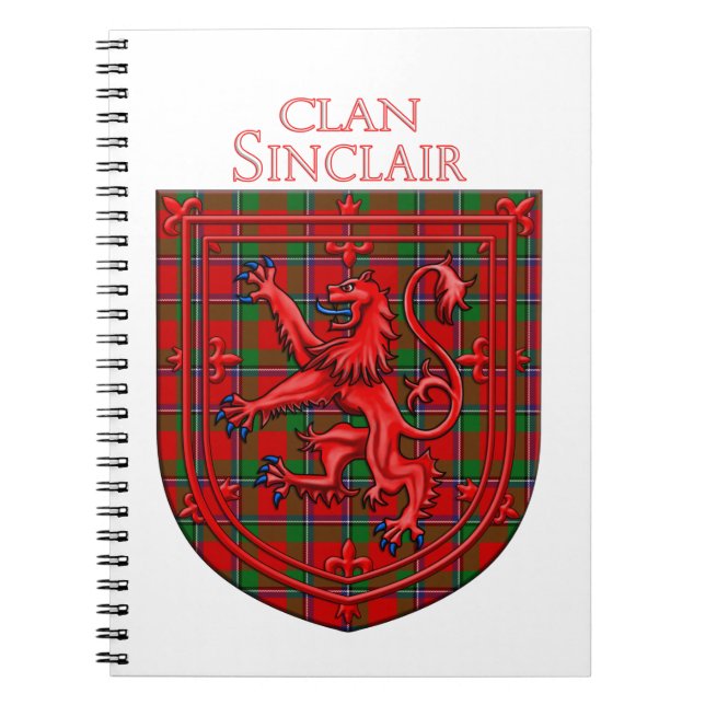Sinclair Tartan Scottish Plaid Lion Rampant Notebook (Front)