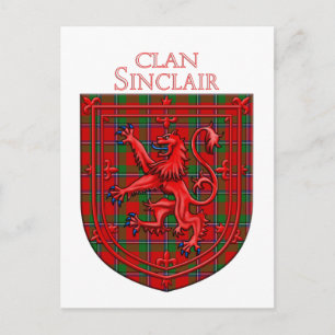 Sinclair Tartan Scottish Plaid Lion Rampant Postcard