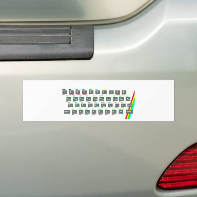 ☆ Garage Show Car Item Sinclair ZX Spectrum Keyboard Keys Bumper Sticker | Zazzle