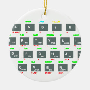 Sinclair ZX Spectrum Keyboard Keys Ceramic Tree Decoration