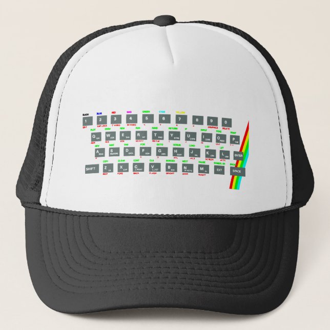 Sinclair ZX Spectrum Keyboard Keys Trucker Hat (Front)