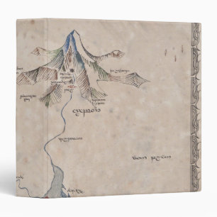 Sindarin Map of The Lonely Mountain 3 Ring Binder