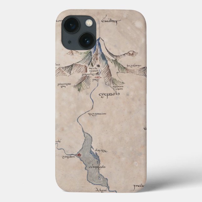 Sindarin Map of The Lonely Mountain Case-Mate iPhone Case (Back)