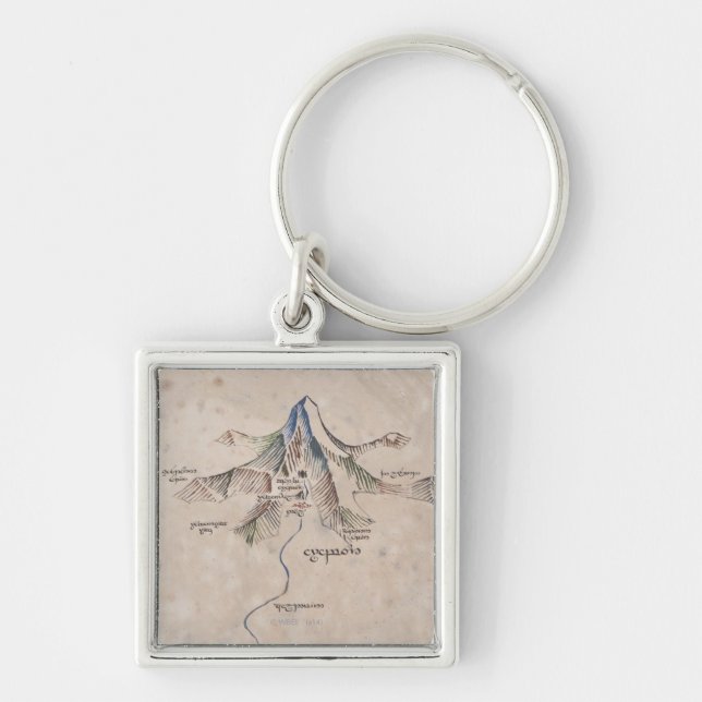 Sindarin Map of The Lonely Mountain Key Ring (Front)