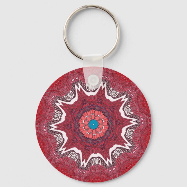 Sindh ethnic tribal pattern.jpg key ring (Front)
