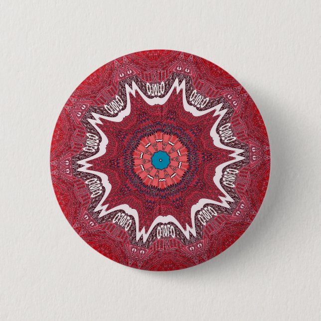 Sindhi Ethnic Tribal Pattern Art Print 6 Cm Round Badge (Front)