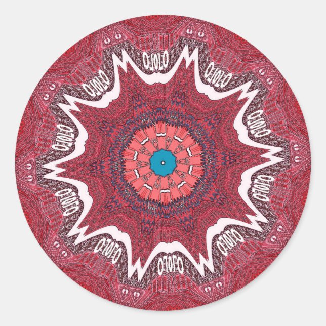 Sindhi Ethnic Tribal Pattern Art Print Classic Round Sticker (Front)