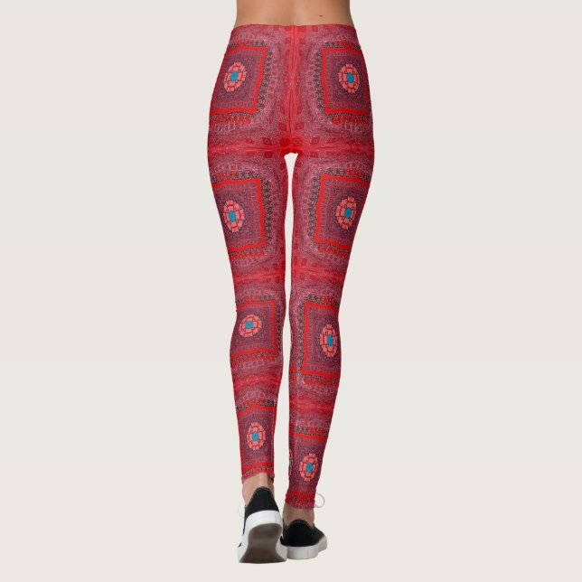 Sindhi Ethnic Tribal Pattern Art Print Leggings (Back)