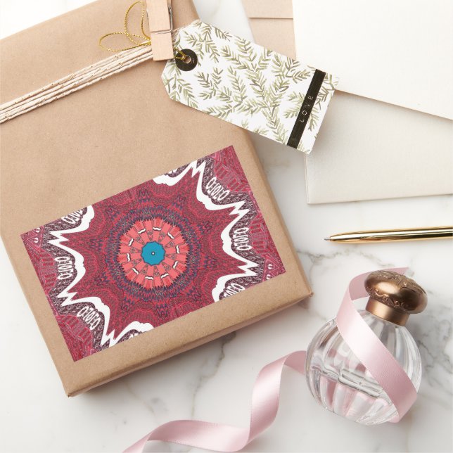 Sindhi Ethnic Tribal Pattern Art Print Rectangular Sticker (Gifting)