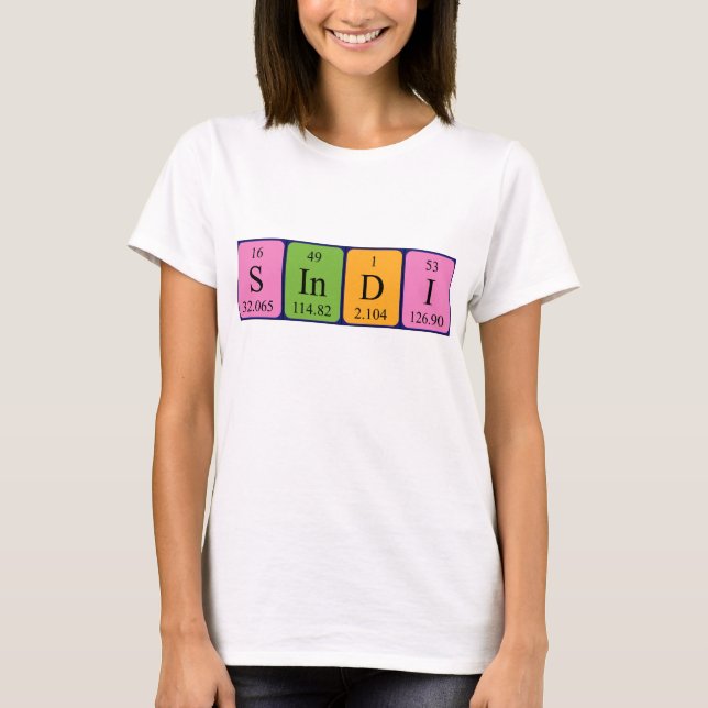 Sindi periodic table name shirt (Front)