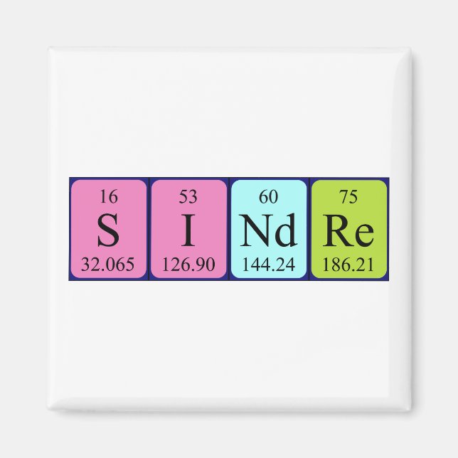 Sindre periodic table name magnet (Front)