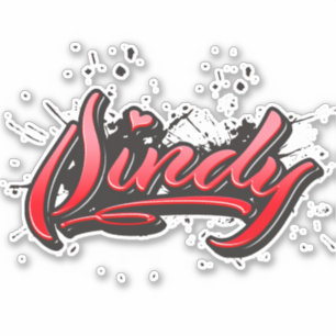 Sindy red Heart Graffiti Aufkleber Sticker