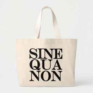 Sine Qua Non Latin Quote Jumbo Tote Bag