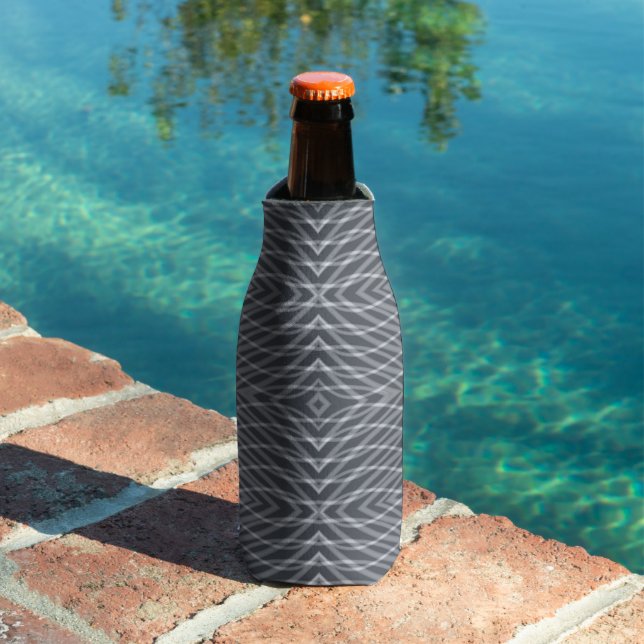 Sine Wave Pulse Signal Modern Abstract Art Design Bottle Cooler (In Situ Pool)