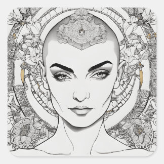 sinead oconnor  square sticker