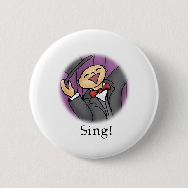 Sing! 6 Cm Round Badge (Front)