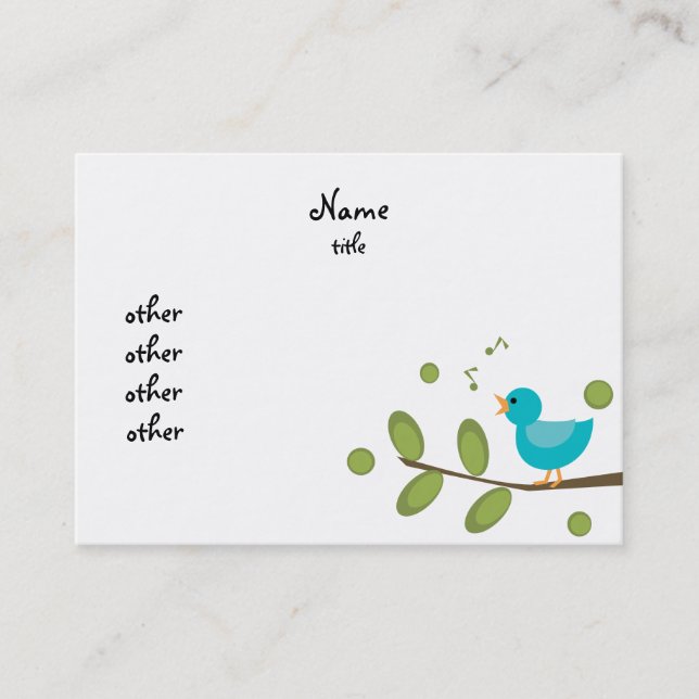 Sing-a-Song Bird Business Card (Front)