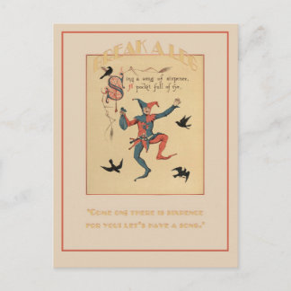 Sing a Song of Sixpence Good Luck Postcard
