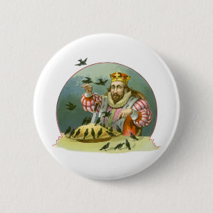 Sing a Song of Sixpence, Vintage Nursery Rhyme 6 Cm Round Badge