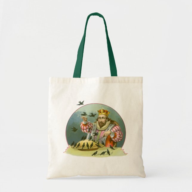 Sing a Song of Sixpence, Vintage Nursery Rhyme Tote Bag (Front)
