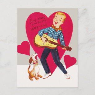 Sing along and be my Valentine Holiday Postcard