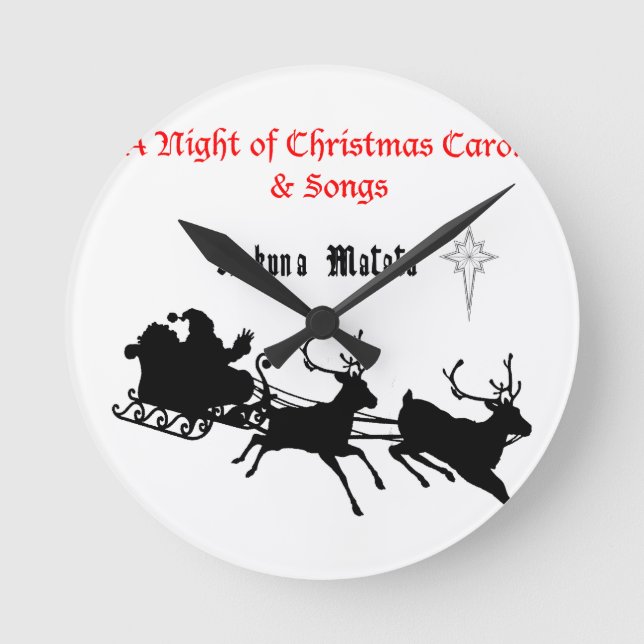 Sing Along Christmas – Carols & Festive Joy Round Clock (Front)