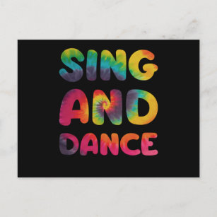 Sing and Dance Hippie Tie Dye Postcard