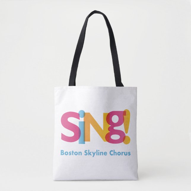 Sing-Boston Skyline Chorus Tote Canvas Bag (Front)
