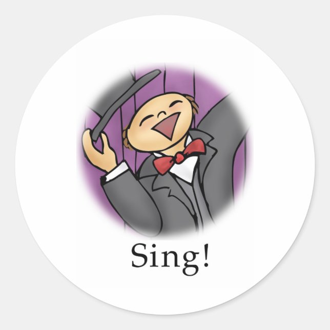 Sing! Classic Round Sticker (Front)