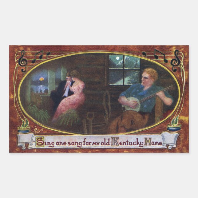 Sing One Song for My Old Kentucky Home Rectangular Sticker (Front)