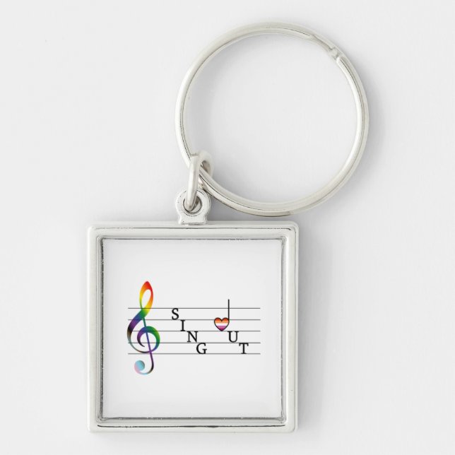Sing Out Lesbian Pride Key Ring (Front)