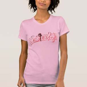 Sing retro mic white red ladies t-shirt