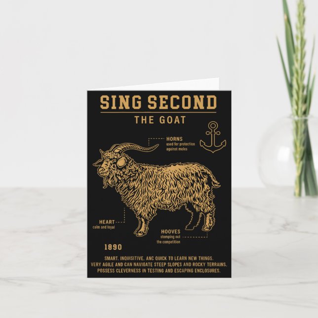 Sing Second The Goat (on Back)  Card (Front)
