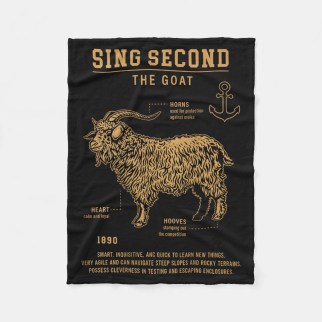 Sing Second The Goat (on Back)  Fleece Blanket (Front)