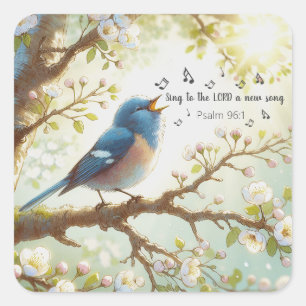 Sing To The LORD A New Song Psalm 96:1 Square Sticker