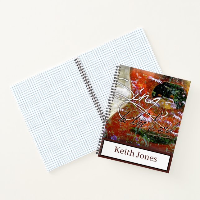 sing to the Lord personalised grid Notebook (Inside)