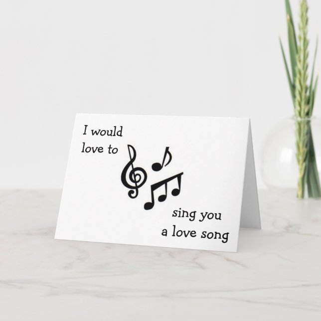 SING YOU A LOVE SONG IF BE MY VALENTINE HOLIDAY CARD (Front)