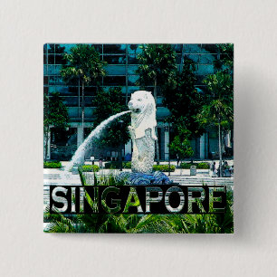 Singapore 15 Cm Square Badge