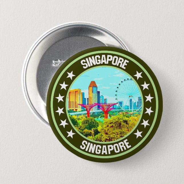 Singapore                                          7.5 cm round badge (Front & Back)
