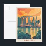 Singapore Art Elegant Vintage Travel Postcard<br><div class="desc">Singapore Elegant Art Vintage Travel Postcard</div>
