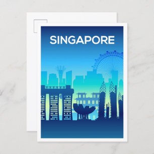 Singapore Art Travel Illustration Postcard