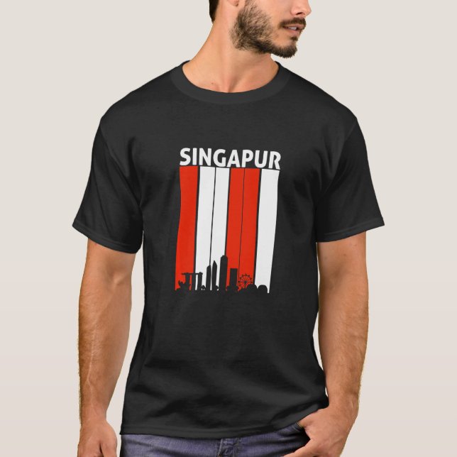 Singapore Asia Skyline For Tourists And Backpacker T-Shirt (Front)