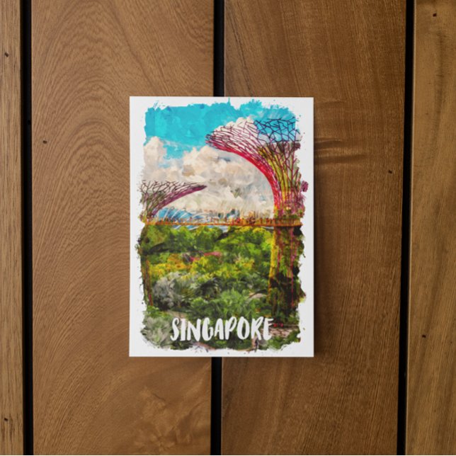 Singapore Asia Watercolor Travel Postcard (singapore watercolor travel postcard)