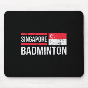 Singapore Badminton Flag Racket Sport Birdie Playe Mouse Mat